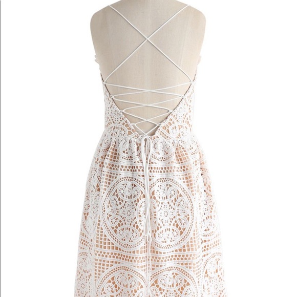 Chicwish Moonlit Night Cross Back Crochet Cami Dress - Picture 4 of 6